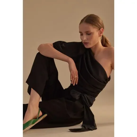 NWT Anthropologie DOLAN Single-Shoulder Black Top - Medium - Picture 6 of 10